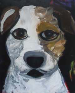 Dog 2, mixed media on canvas