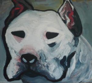 Dog 3, mixed media on canvas