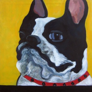 French Bulldog 1, 2006, mixed media on canvas, 60 x 60 cm