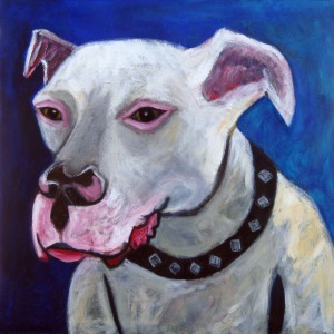 George, Staffordshire Terrier, 2006, mixed media on canvas, 88 x 88 cm
