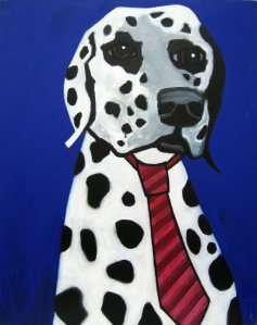 Business Dog, 2006, acrylic on canvas, 88 x 69 cm