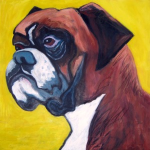 Norman, Boxer, 2006, mixed media on canvas, 92 x 92 cm